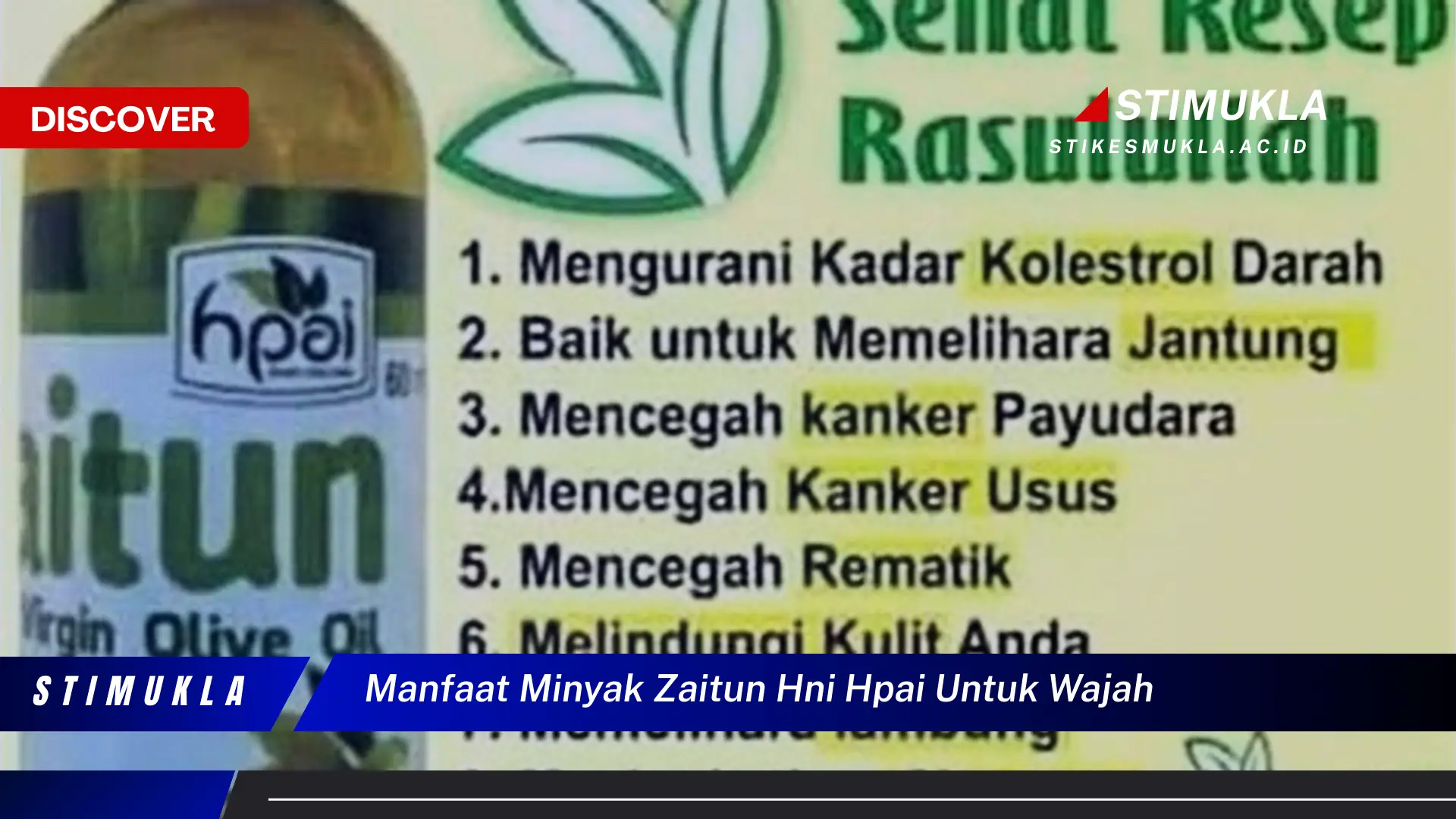 manfaat minyak zaitun hni hpai untuk wajah