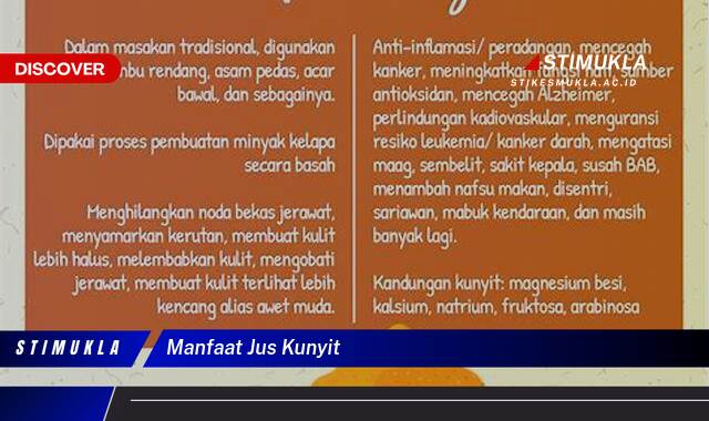 Temukan 8 Manfaat Jus Kunyit untuk Kesehatan Tubuh Anda