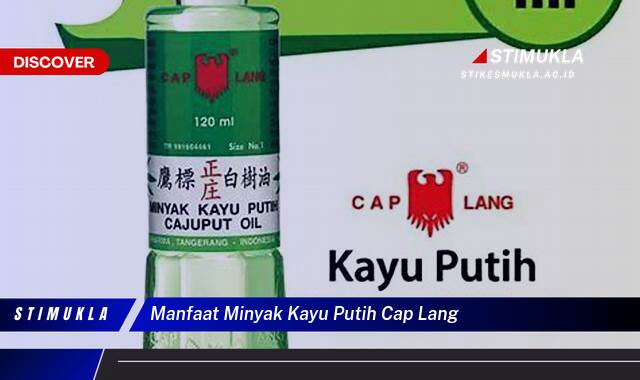 8 Manfaat manfaat minyak kayu putih cap lang Redakan Nyeri Ampuh