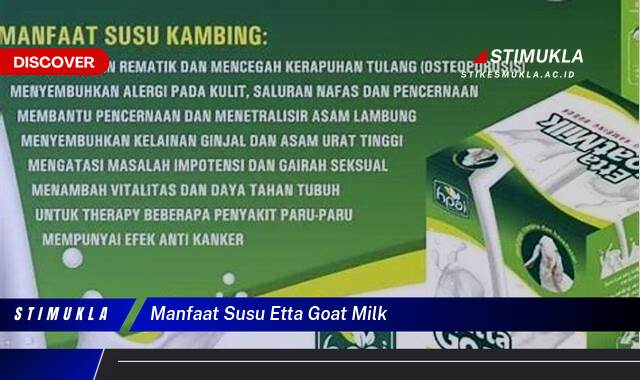 Ketahui 10 Manfaat Susu Etta Goat Milk untuk Kesehatan Tubuh Anda