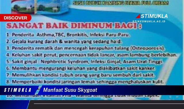 Ketahui 9 Manfaat Susu Skygoat untuk Kesehatan Tubuh Anda